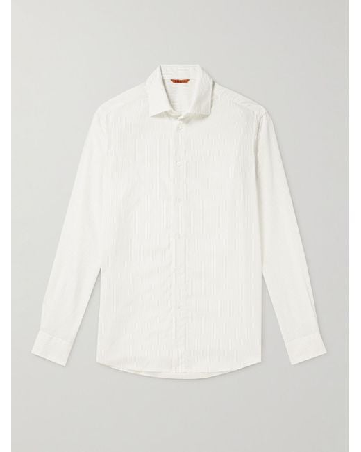 Barena White Surian Striped Modal-blend Shirt for men