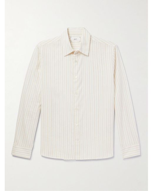 Mr P. Natural Pinstriped Cotton And Wool-blend Shirt for men