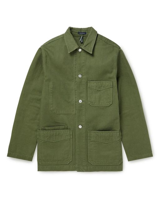 Drake's Cotton-canvas Chore Jacket in Green for Men | Lyst