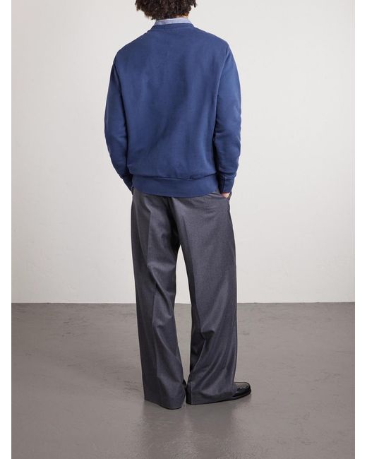 Polo Ralph Lauren Blue Logo-Embroidered Cotton-Jersey Sweatshirt for men