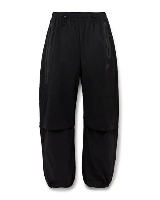 Nike Black Tech Straight-leg Nylon-blend Drawstring Trousers for men