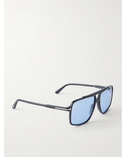 Tom Ford Blue Kemp Aviator-Style Acetate Sunglasses for men