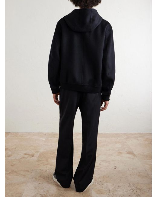 Mr P. Black Double-faced Wool And Cashmere-blend Hooded Jacket for men