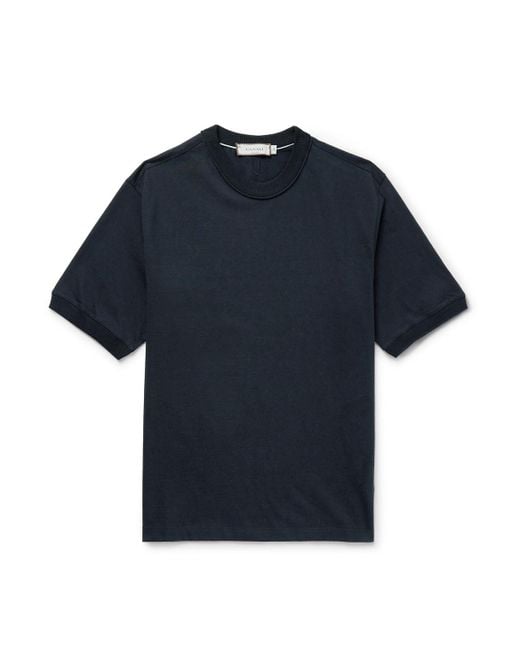 Canali Blue Cotton-Jersey T-Shirt for men