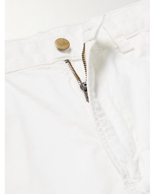 Polo Ralph Lauren Gerade geschnittene Jeansshorts in Distressed-Optik und Stückfärbung in White für Herren