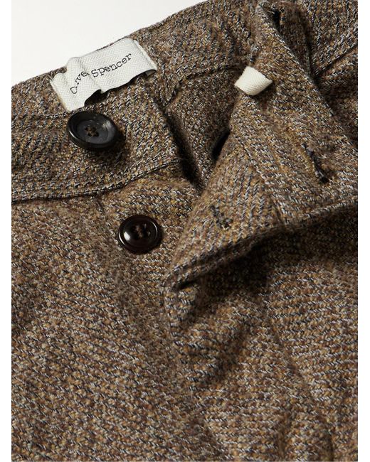 Oliver Spencer Adler gerade geschnittene Hose aus Baumwoll-Tweed in Natural für Herren
