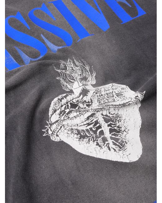 SAINT Mxxxxxx Blue Massive Hearts Printed Cotton-jersey T-shirt for men