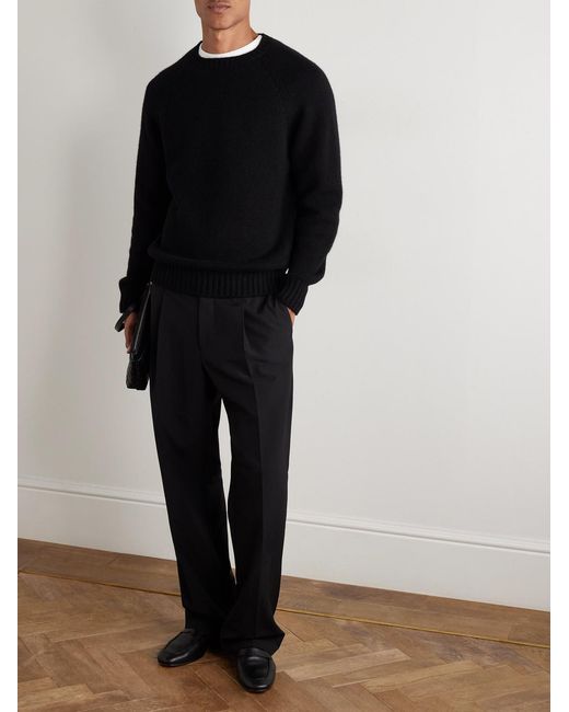 Umit Benan Black Milano Cashmere Sweater for men