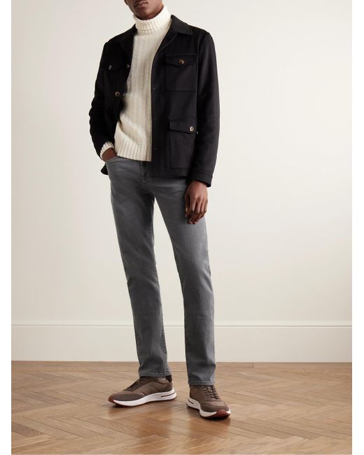 Canali Gray Slim-fit Straight-leg Jeans for men
