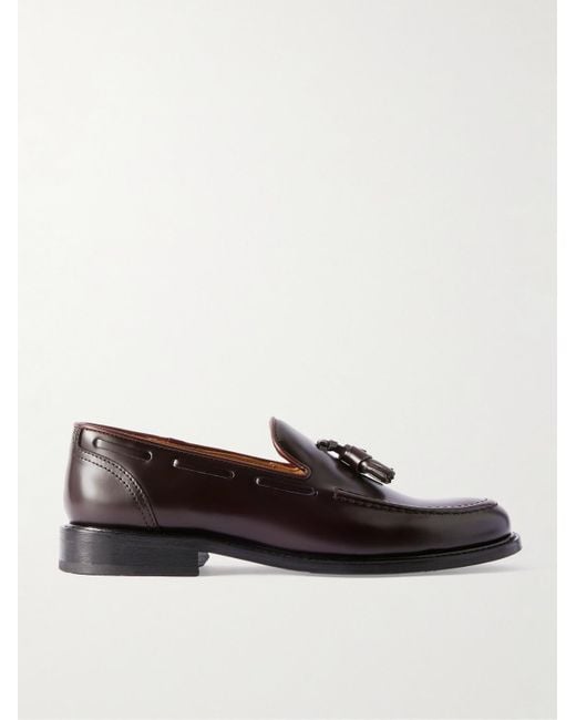 Mr P. Red Olie Tasselled Leather Loafers for men