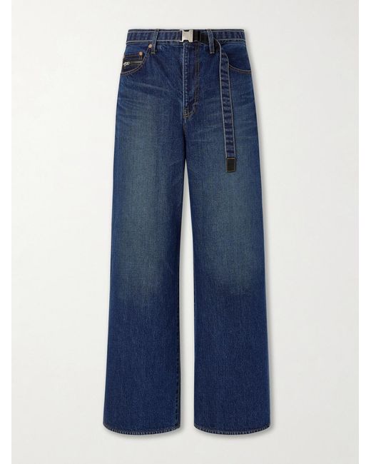 Sacai Blue Belted Wide-leg Jeans for men
