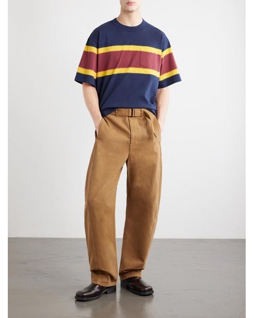 Sacai Blue Chusen-Dyed Cotton-Jersey T-Shirt for men