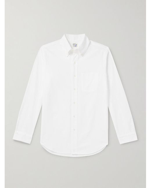 Camicia in chambray di cotone con collo button-down di Orslow in White da Uomo