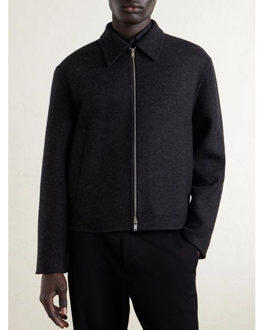 Jil Sander Blue Virgin Wool Blouson Jacket for men