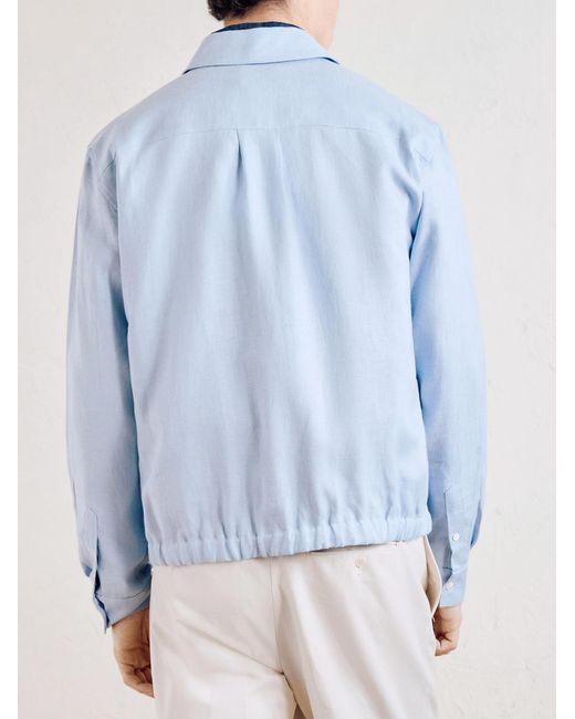 Mr P. Blue Linen Shirt Jacket for men