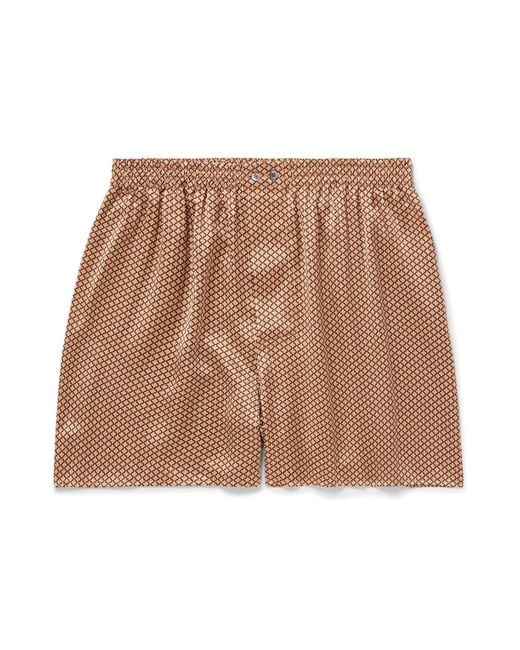 Zimmerli of Switzerland Brown Printed Silk-satin Boxer Shorts for men