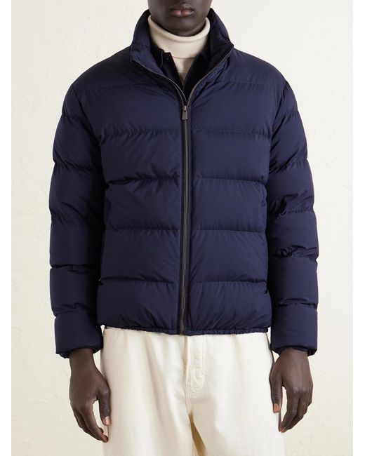 Ralph Lauren Blue Quilted Shell Down Bomber Jacket for men