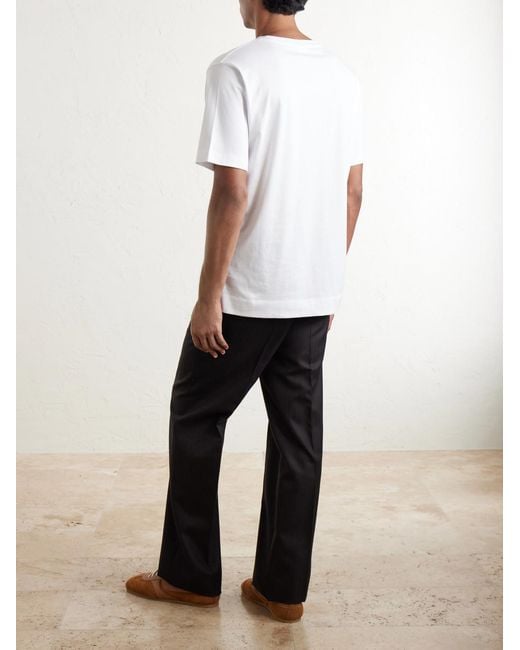 Dries Van Noten White Hertz Cotton-Jersey T-Shirt for men