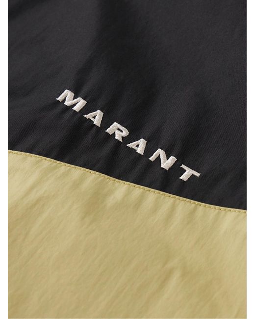 Giacca sportiva oversize in shell di misto cotone color-block con logo ricamato Brad di Isabel Marant in Natural da Uomo