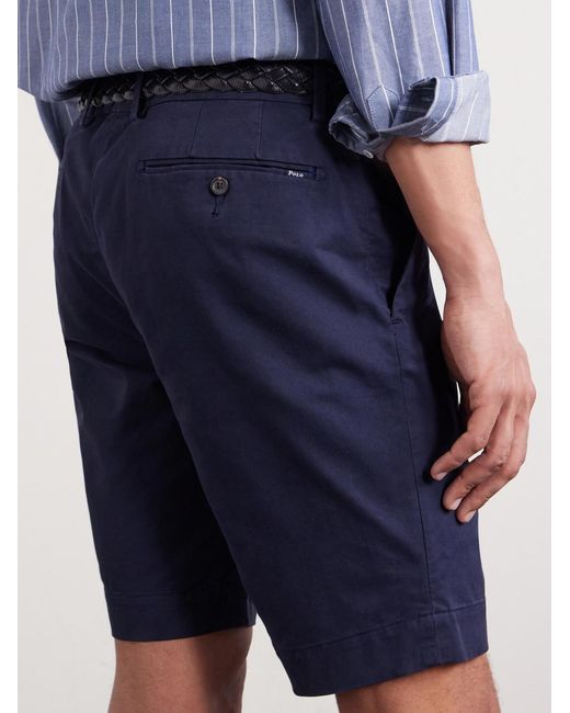 Polo Ralph Lauren Blue Straight-Leg Stretch Cotton-Twill Shorts for men