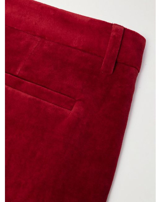 Valentino Garavani Flared Cotton And Linen-Blend Velvet Trousers for men