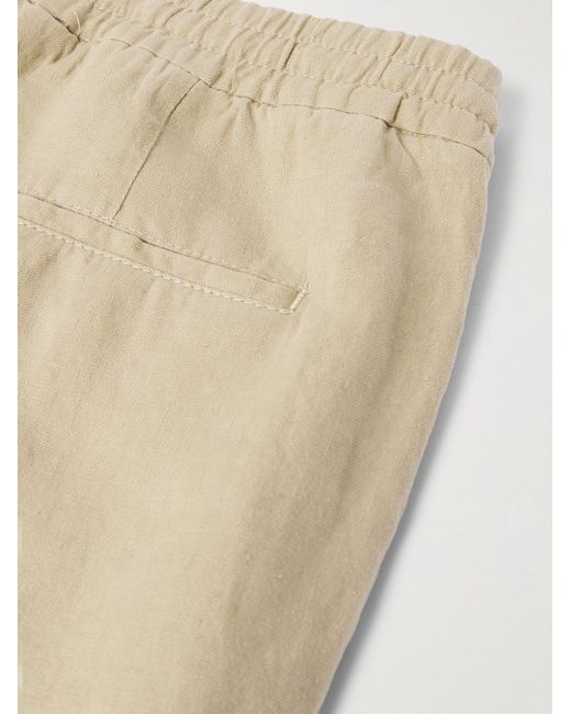 Canali Natural Straight-Leg Linen Drawstring Shorts for men