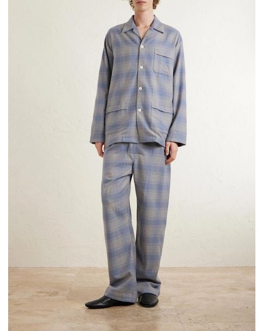 Derek Rose Gray Kelburn 52 Straight-leg Checked Brushed-cotton Pyjama Trousers for men