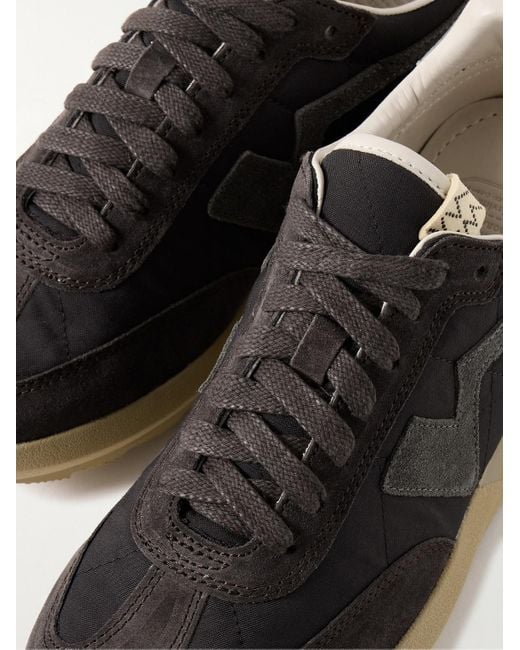 Visvim Black Fkt Runner Suede-Trimmed Canvas Sneakers for men