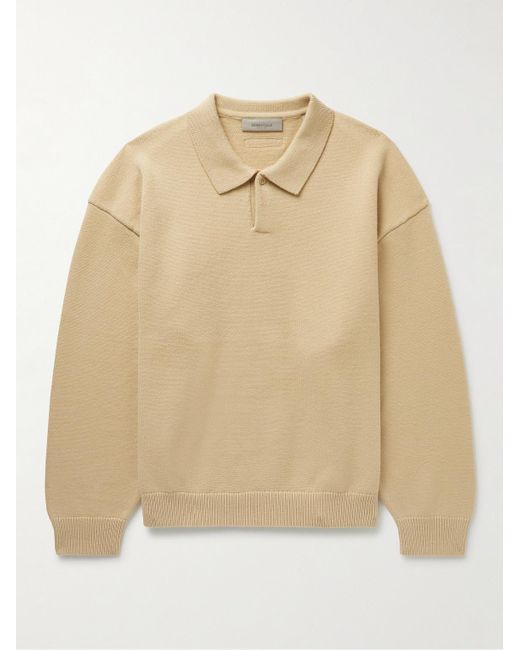 Fear Of God Natural Oversized Knitted Polo Sweater for men