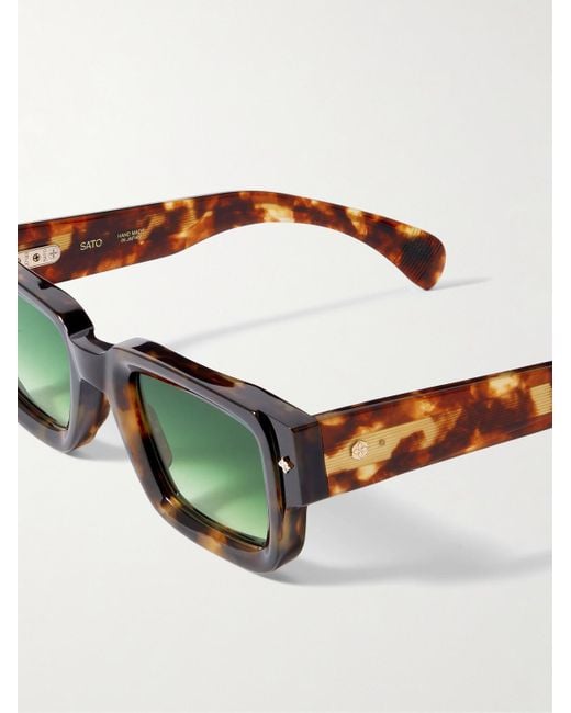sato Green Cervantes Square-frame Tortoiseshell Acetate Sunglasses for men