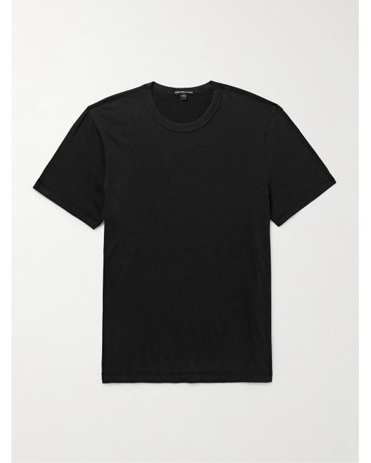 James Perse Black Lotus Brushed Cotton-jersey T-shirt for men