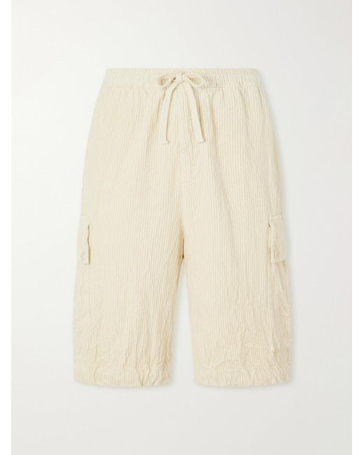 Barena Natural Wide-Leg Cotton-Corduroy Cargo Shorts for men