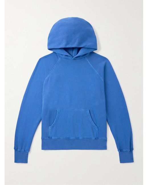 Les Tien Blue Heavyweight Structured-fleece Cotton-jersey Raglan Hoodie for men