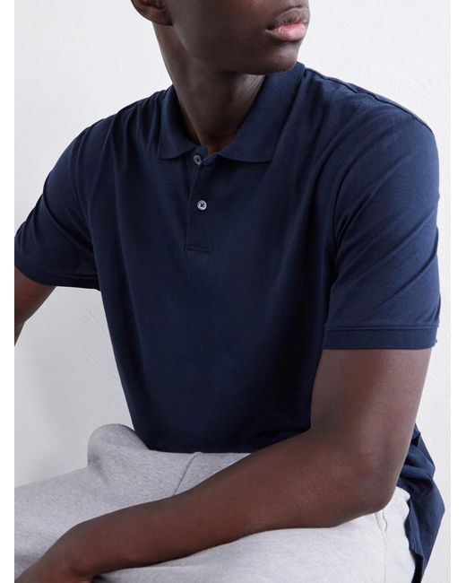 James Perse Blue Cotton-Jersey Polo Shirt for men