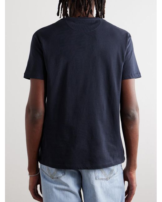 Valentino Garavani Blue Logo-embroidered Cotton-jersey T-shirt for men