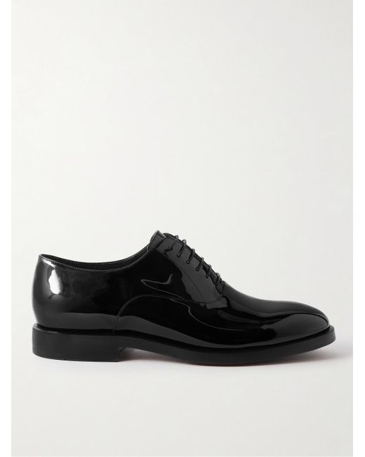 Brunello Cucinelli Black Patent-Leather Oxford Shoes for men