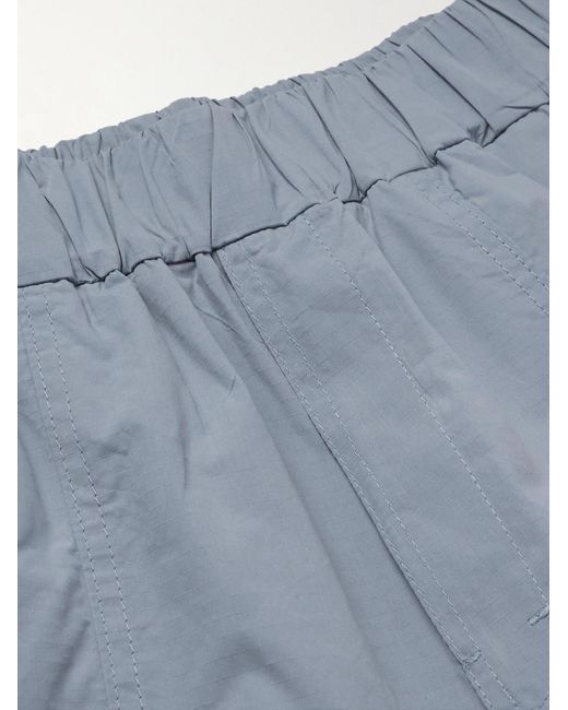Adish Blue Sur Straight-Leg Logo-Appliquéd Ripstop Shorts for men