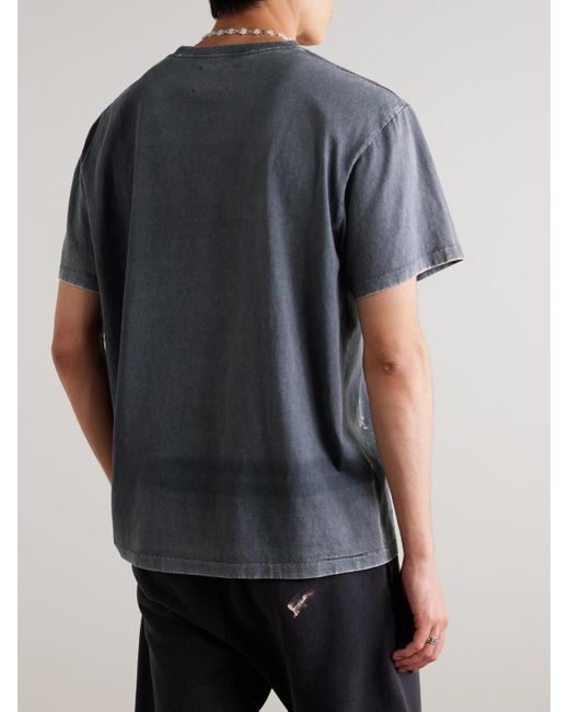 GALLERY DEPT. Blue Logo-print Paint-splattered Cotton-jersey T-shirt for men