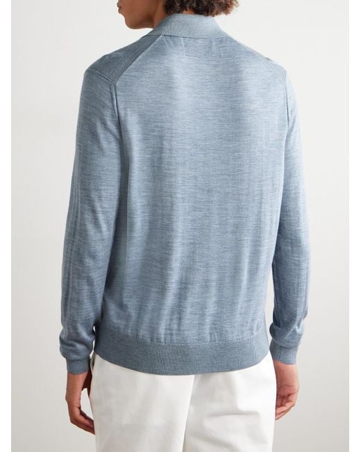 Dunhill Blue Merino Wool Shirt for men