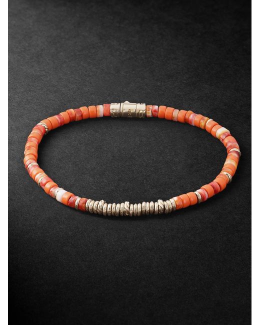 Heishi 14-Karat, Sterling And Shell Beaded Bracelet di John Hardy in Black da Uomo