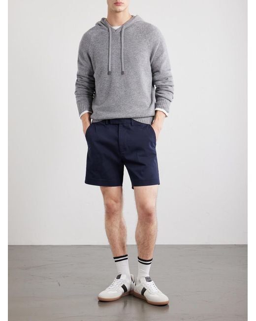 Tom Ford Blue Straight-leg Cotton-blend Twill Shorts for men