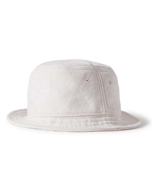 SSAM White Textured Organic Cotton And Silk-blend Bucket Hat for men