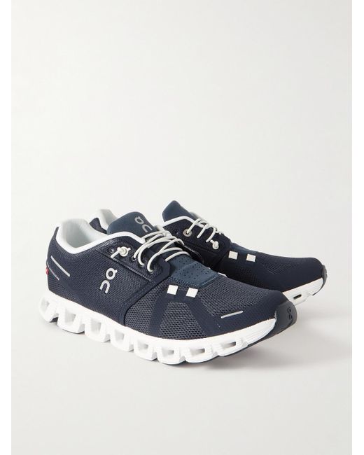 On Shoes Blue Cloud 5 Rubber-trimmed Mesh Sneakers for men