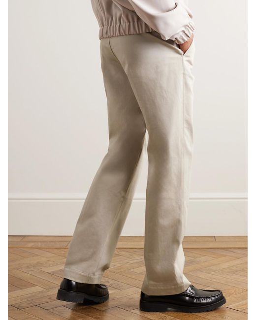 AMI Natural Straight-leg Cotton-sateen Chinos for men