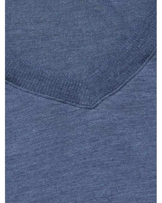 Hanro Blue Stretch-Jersey T-Shirt for men