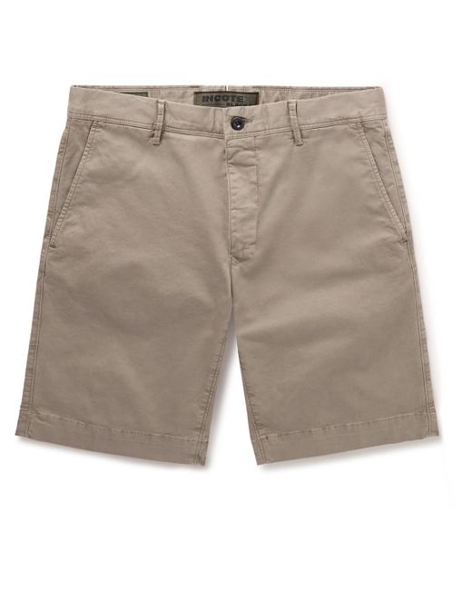 Incotex Gray Slim-fit Stretch-cotton Twill Bermuda Shorts for men