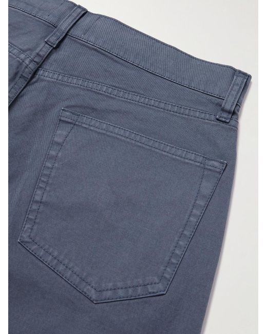 Sid Mashburn Blue Straight-Leg Cotton-Blend Twill Trousers for men