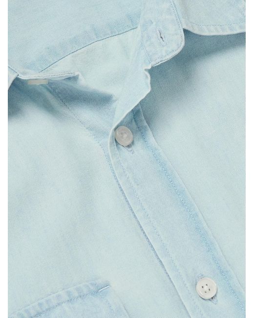 Orlebar Brown Blue Colburn Cotton-Chambray Shirt for men