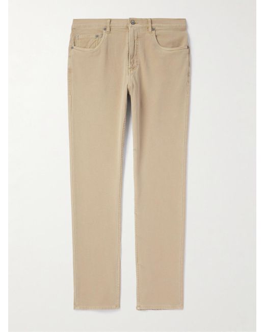 Faherty Brand Natural Slim-fit Cotton-blend Jersey Trousers for men
