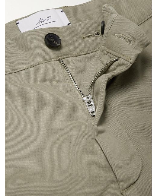 Mr P. Green Straight-Leg Garment-Dyed Cotton-Blend Twill Bermuda Shorts for men